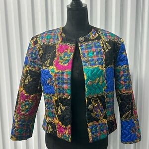 Gay Boyer vintage jacket Colorful Women's Patchwork Blazer